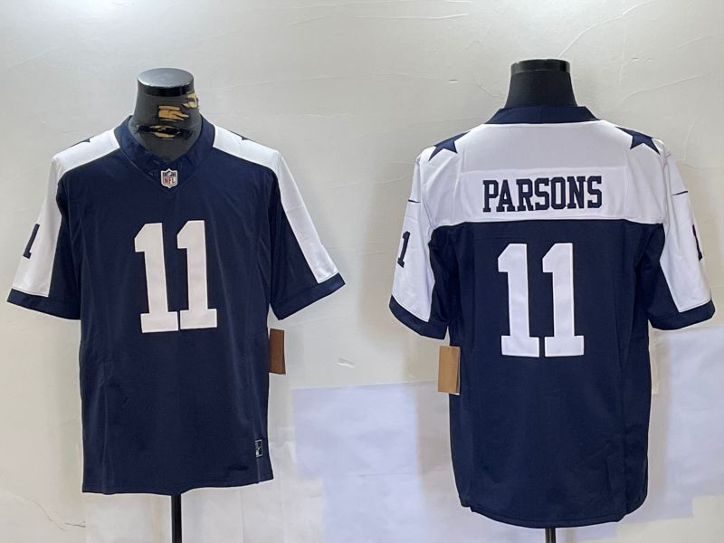 Men Dallas Cowboys #11 Parsons Blue 2024 Nike Three generations Vapor Limited NFL Jersey style 1->dallas cowboys->NFL Jersey